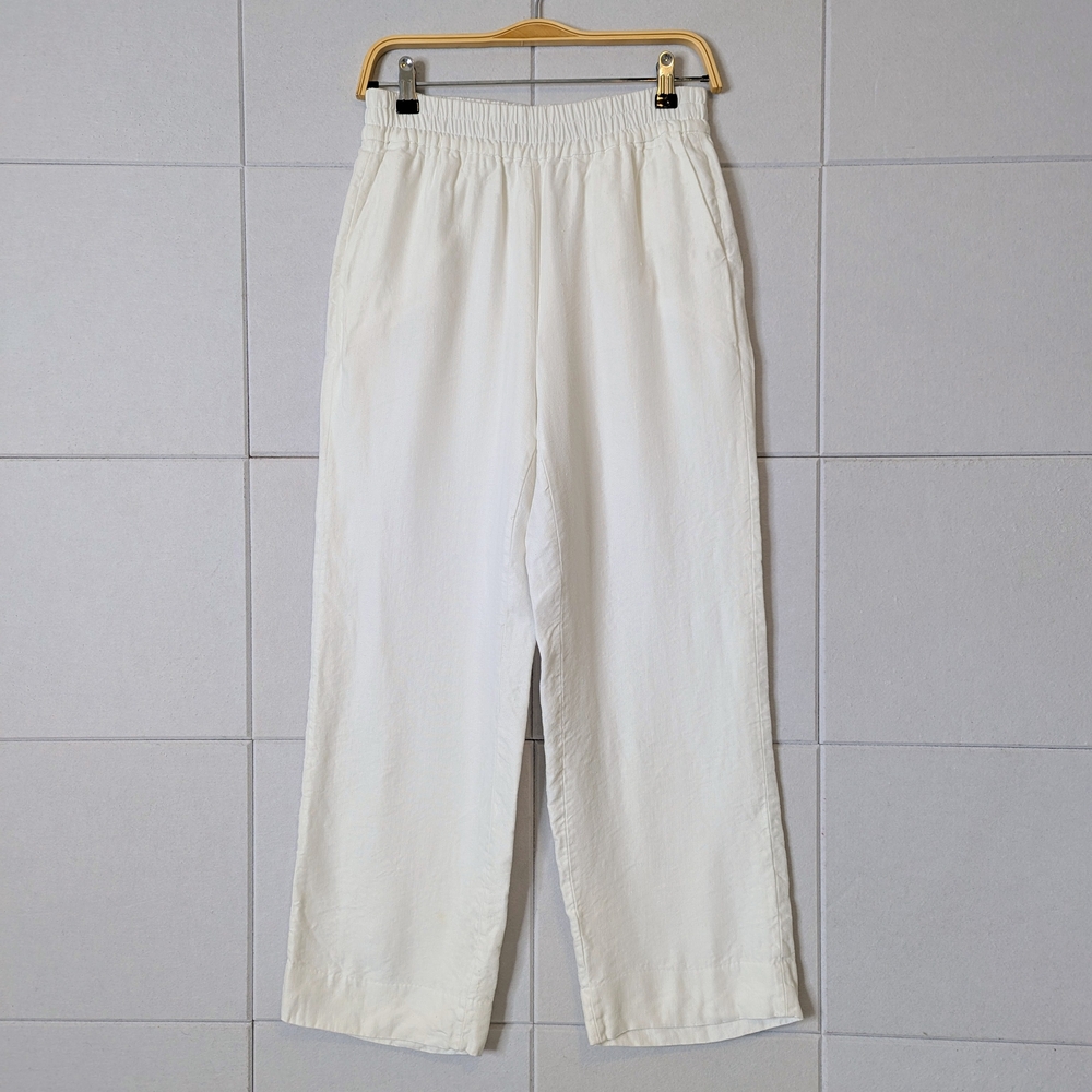 J. Crew linen wide leg elastic waist easy pants